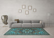 Machine Washable Persian Light Blue Traditional Rug in a Living Room, wshtr2207lblu