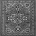 Round Machine Washable Persian Gray Traditional Rug, wshtr2207gry