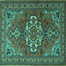 Square Machine Washable Persian Turquoise Traditional Area Rugs, wshtr2207turq