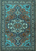 Machine Washable Persian Light Blue Traditional Rug, wshtr2207lblu