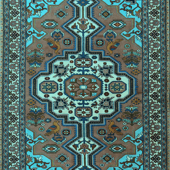 Machine Washable Persian Light Blue Traditional Rug, wshtr2207lblu