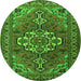 Square Persian Green Traditional Rug, tr2207grn