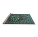 Sideview of Machine Washable Persian Light Blue Traditional Rug, wshtr2207lblu