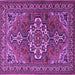 Square Machine Washable Persian Purple Traditional Area Rugs, wshtr2207pur