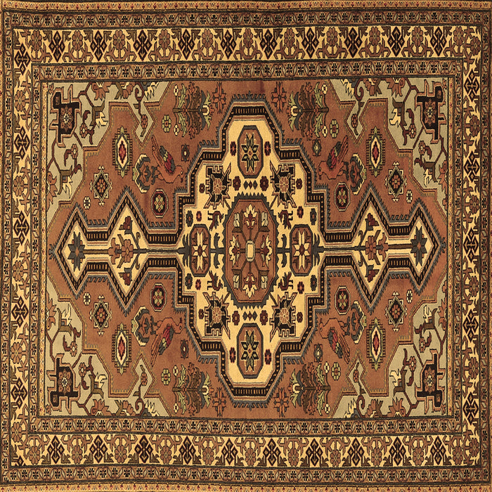 Square Machine Washable Persian Brown Traditional Rug, wshtr2207brn