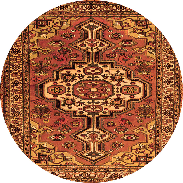 Square Persian Orange Traditional Rug, tr2207org