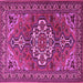 Square Machine Washable Persian Pink Traditional Rug, wshtr2207pnk