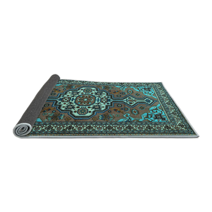 Sideview of Persian Light Blue Traditional Rug, tr2207lblu