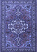 Machine Washable Persian Blue Traditional Rug, wshtr2207blu