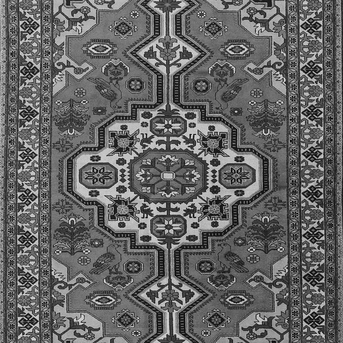 Serging Thickness of Machine Washable Persian Gray Traditional Rug, wshtr2207gry