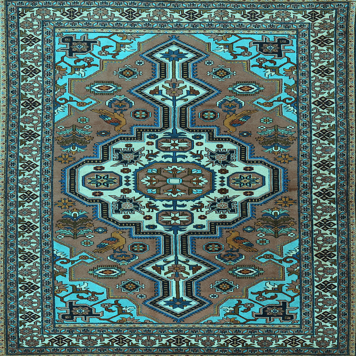 Square Persian Light Blue Traditional Rug, tr2207lblu
