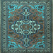 Square Persian Light Blue Traditional Rug, tr2207lblu