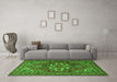 Machine Washable Persian Green Traditional Area Rugs in a Living Room,, wshtr2207grn