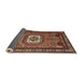 Sideview of Traditional Saffron Red Persian Rug, tr2208