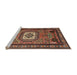 Sideview of Machine Washable Traditional Saffron Red Rug, wshtr2208