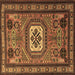 Square Machine Washable Persian Brown Traditional Rug, wshtr2208brn