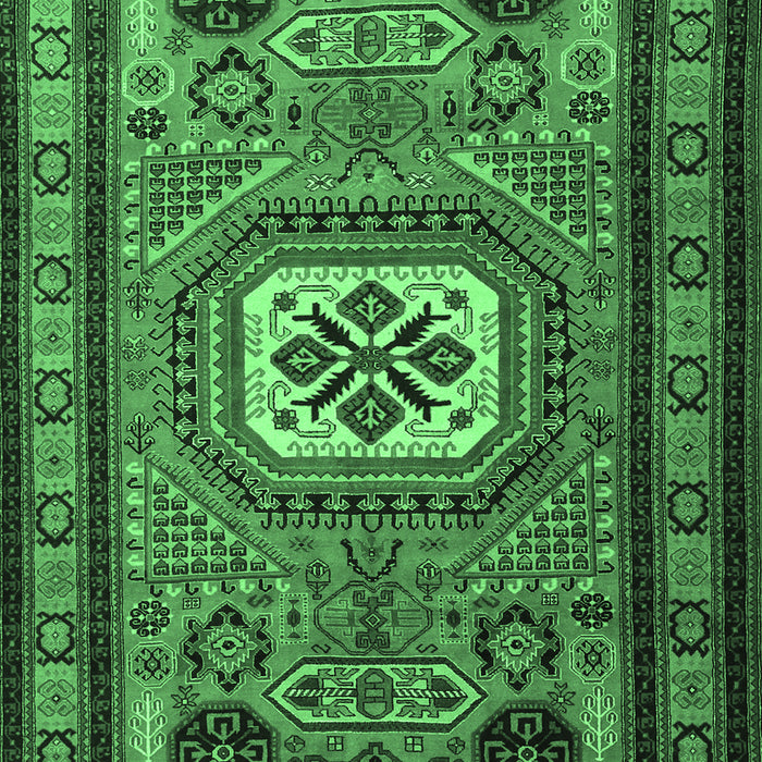 Machine Washable Persian Emerald Green Traditional Area Rugs, wshtr2208emgrn