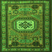 Round Machine Washable Persian Green Traditional Area Rugs, wshtr2208grn