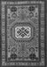 Serging Thickness of Machine Washable Persian Gray Traditional Rug, wshtr2208gry