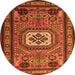 Square Persian Orange Traditional Rug, tr2208org