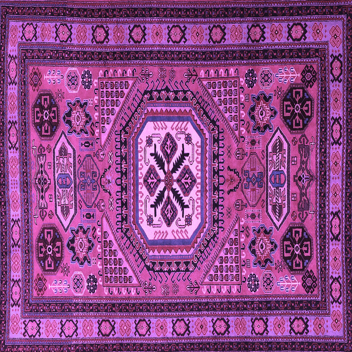 Square Machine Washable Persian Purple Traditional Area Rugs, wshtr2208pur