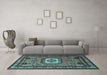 Machine Washable Persian Light Blue Traditional Rug in a Living Room, wshtr2208lblu