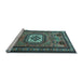 Sideview of Machine Washable Persian Light Blue Traditional Rug, wshtr2208lblu