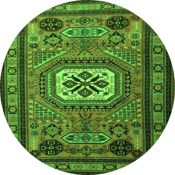 Square Persian Green Traditional Rug, tr2208grn