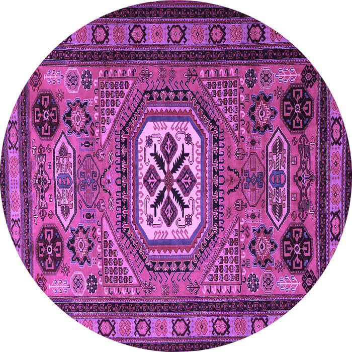 Round Machine Washable Persian Purple Traditional Area Rugs, wshtr2208pur