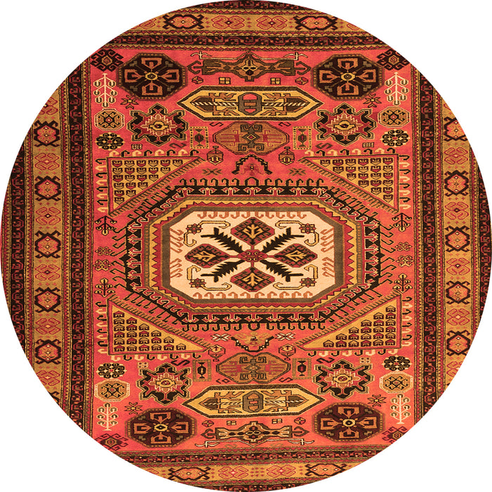 Machine Washable Persian Orange Traditional Area Rugs, wshtr2208org