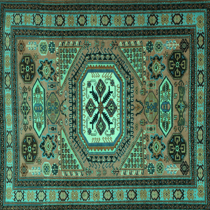 Square Persian Turquoise Traditional Rug, tr2208turq