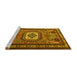 Sideview of Machine Washable Persian Yellow Traditional Rug, wshtr2208yw