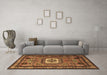 Machine Washable Persian Brown Traditional Rug in a Living Room,, wshtr2208brn