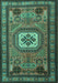 Machine Washable Persian Turquoise Traditional Area Rugs, wshtr2208turq