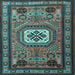 Square Machine Washable Persian Light Blue Traditional Rug, wshtr2208lblu