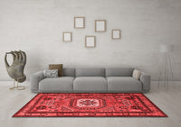 Machine Washable Persian Red Traditional Rug, wshtr2208red