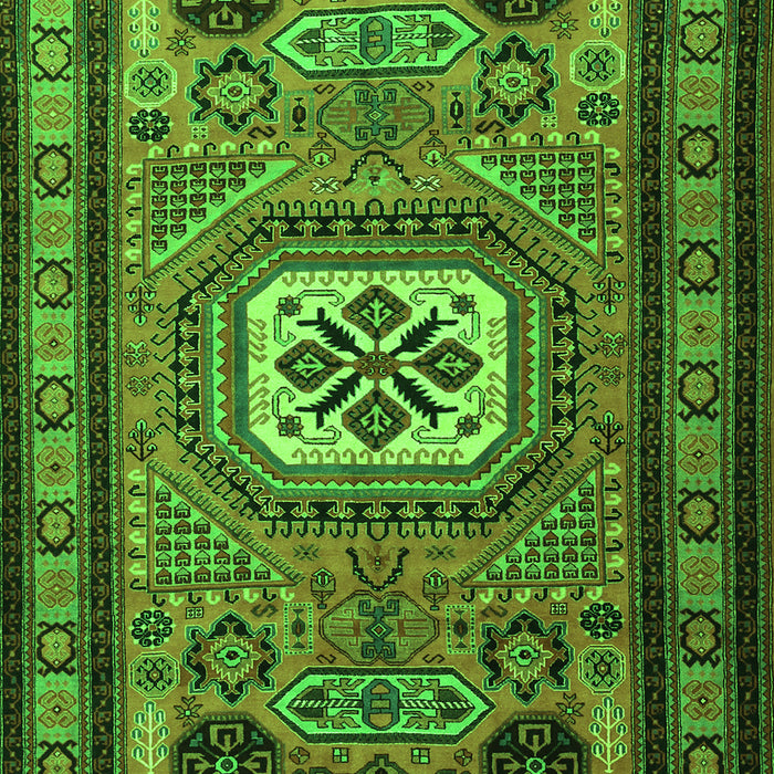 Serging Thickness of Machine Washable Persian Green Traditional Area Rugs, wshtr2208grn