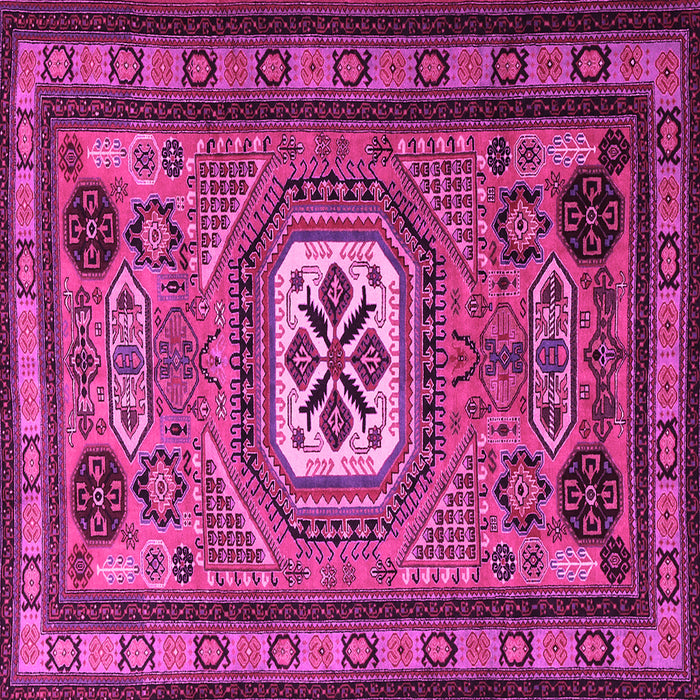 Square Machine Washable Persian Pink Traditional Rug, wshtr2208pnk