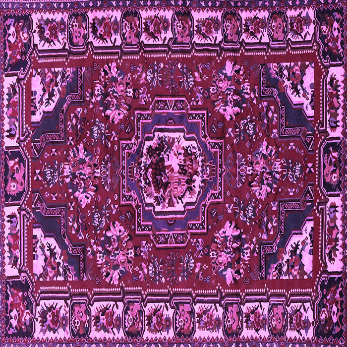Square Machine Washable Persian Purple Traditional Area Rugs, wshtr2209pur