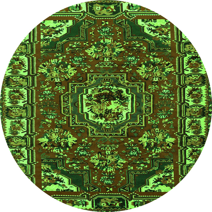 Square Persian Green Traditional Rug, tr2209grn