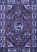 Machine Washable Persian Blue Traditional Rug, wshtr2209blu