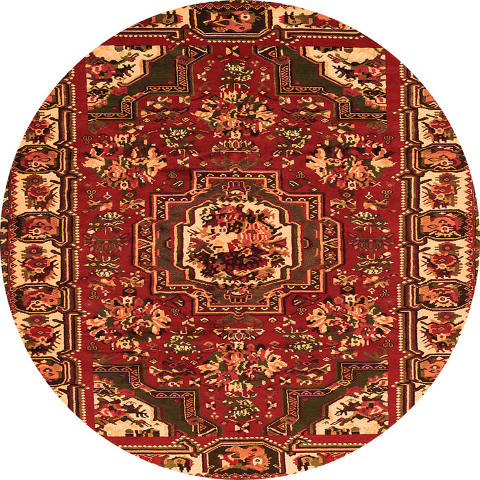 Machine Washable Persian Orange Traditional Area Rugs, wshtr2209org