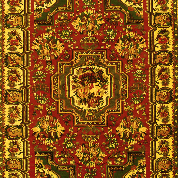 Machine Washable Persian Yellow Traditional Rug, wshtr2209yw