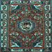 Square Machine Washable Persian Light Blue Traditional Rug, wshtr2209lblu