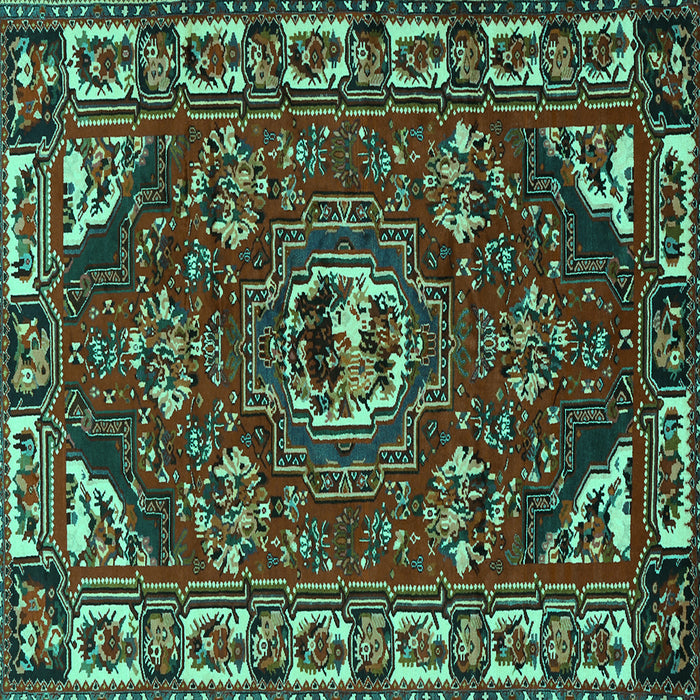 Square Persian Turquoise Traditional Rug, tr2209turq