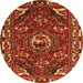 Square Persian Orange Traditional Rug, tr2209org
