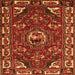 Round Machine Washable Persian Orange Traditional Area Rugs, wshtr2209org