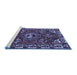 Sideview of Machine Washable Persian Blue Traditional Rug, wshtr2209blu