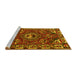 Sideview of Machine Washable Persian Yellow Traditional Rug, wshtr2209yw