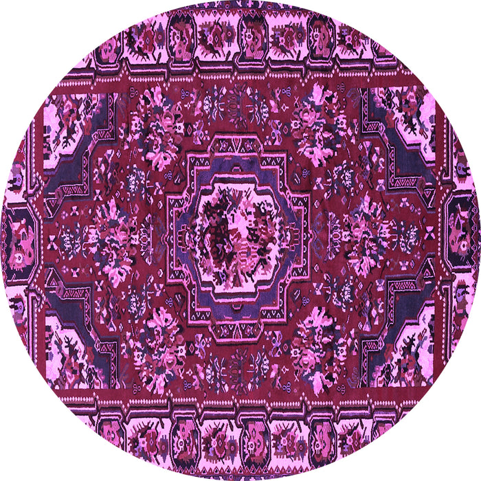 Round Persian Purple Traditional Rug, tr2209pur